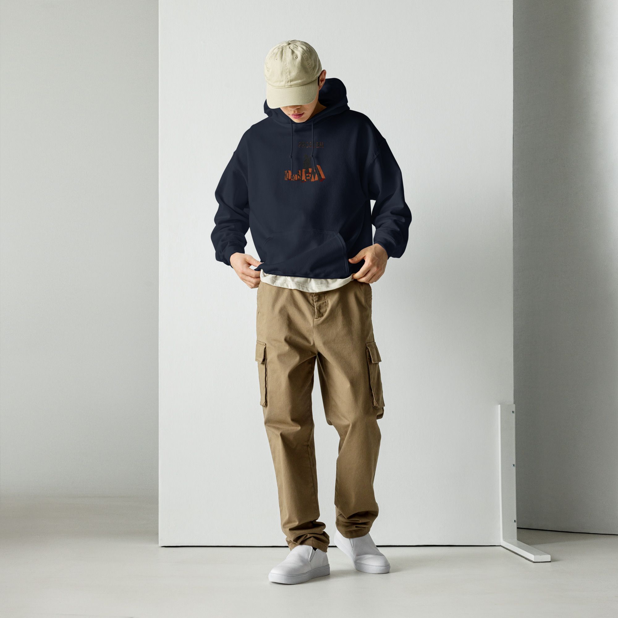 Sudadera bordada con capucha y estampado trasero unisex "No problem" - Imagen 3