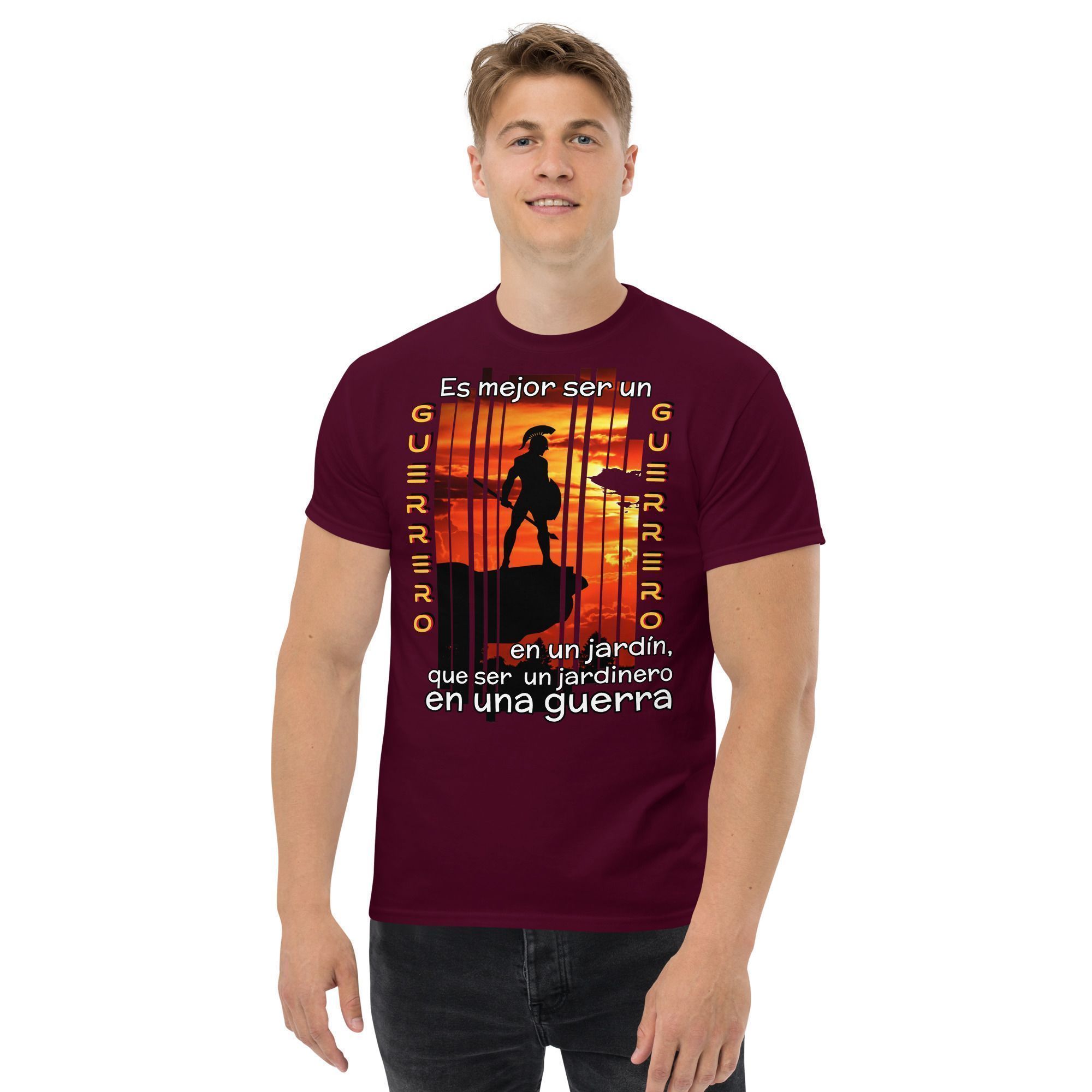 Camiseta guerrero jardín con frase Es mejor ser un guerrero en un jardín