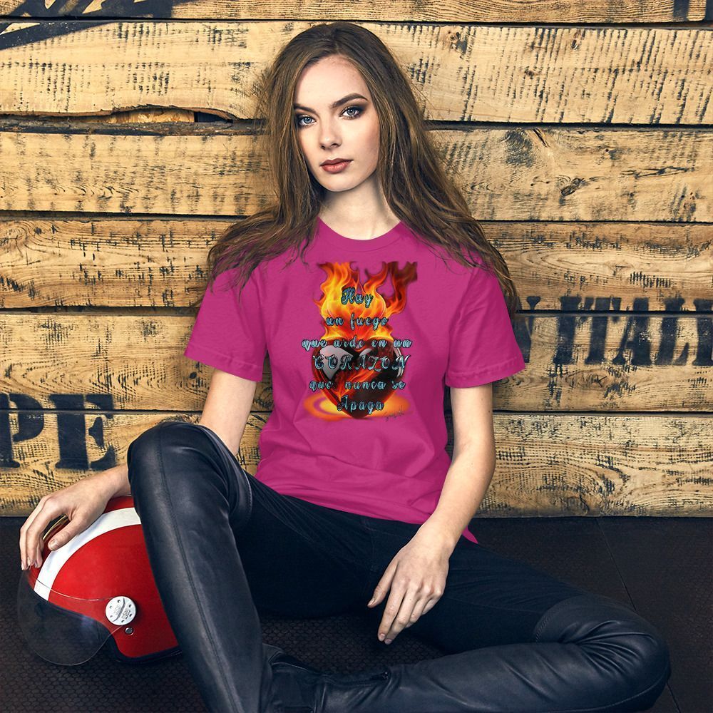 Camiseta unisex 100% algodón "CORAZÓN que nunca se apaga" - Imagen 3