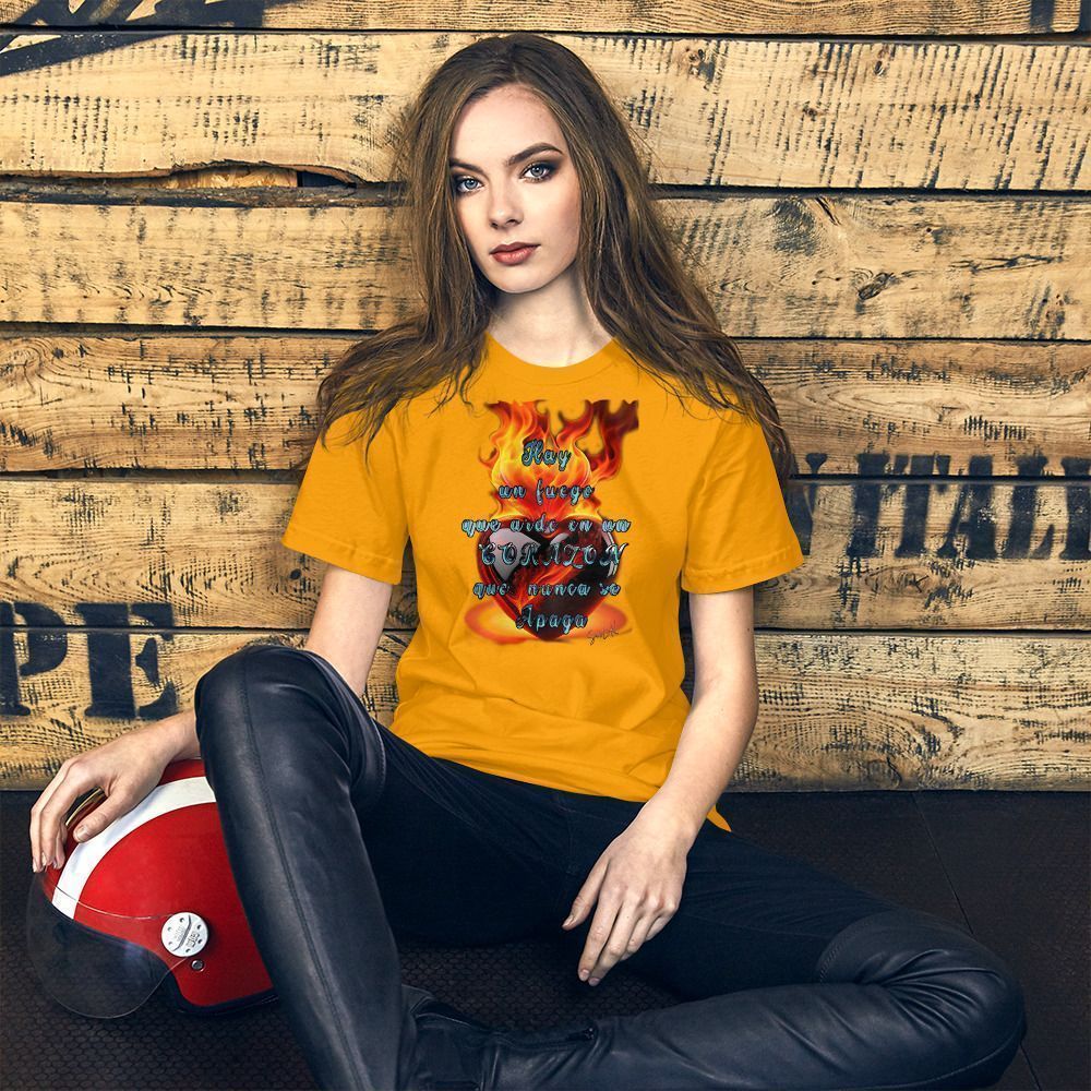 Camiseta unisex 100% algodón "CORAZÓN que nunca se apaga" - Imagen 20