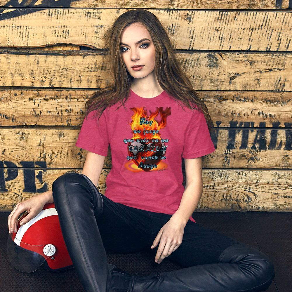 Camiseta unisex 100% algodón "CORAZÓN que nunca se apaga" - Imagen 5