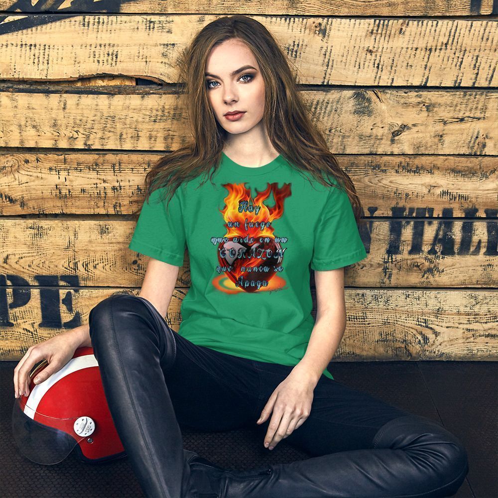 Camiseta unisex 100% algodón "CORAZÓN que nunca se apaga" - Imagen 9