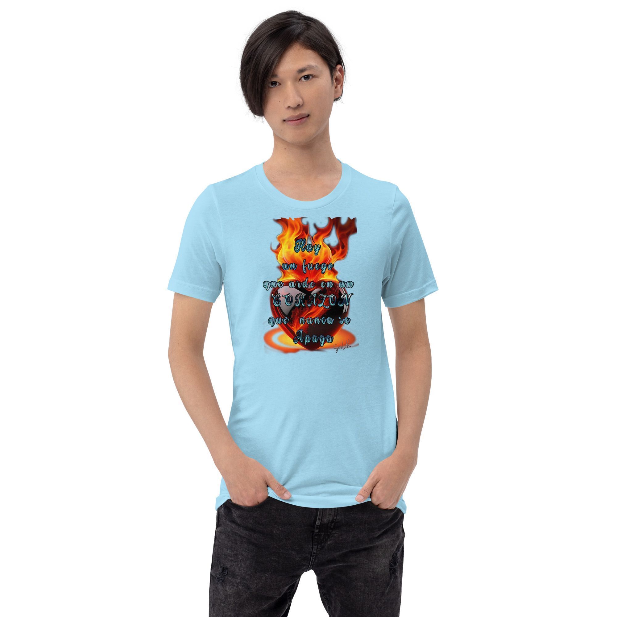 Camiseta unisex 100% algodón "CORAZÓN que nunca se apaga"