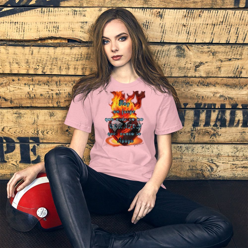 Camiseta unisex 100% algodón "CORAZÓN que nunca se apaga" - Imagen 13