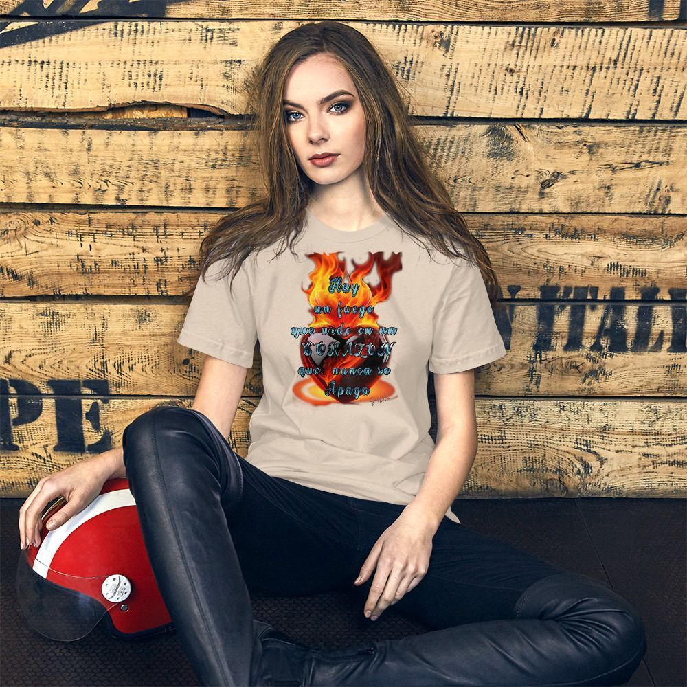 Camiseta unisex 100% algodón "CORAZÓN que nunca se apaga" - Imagen 15