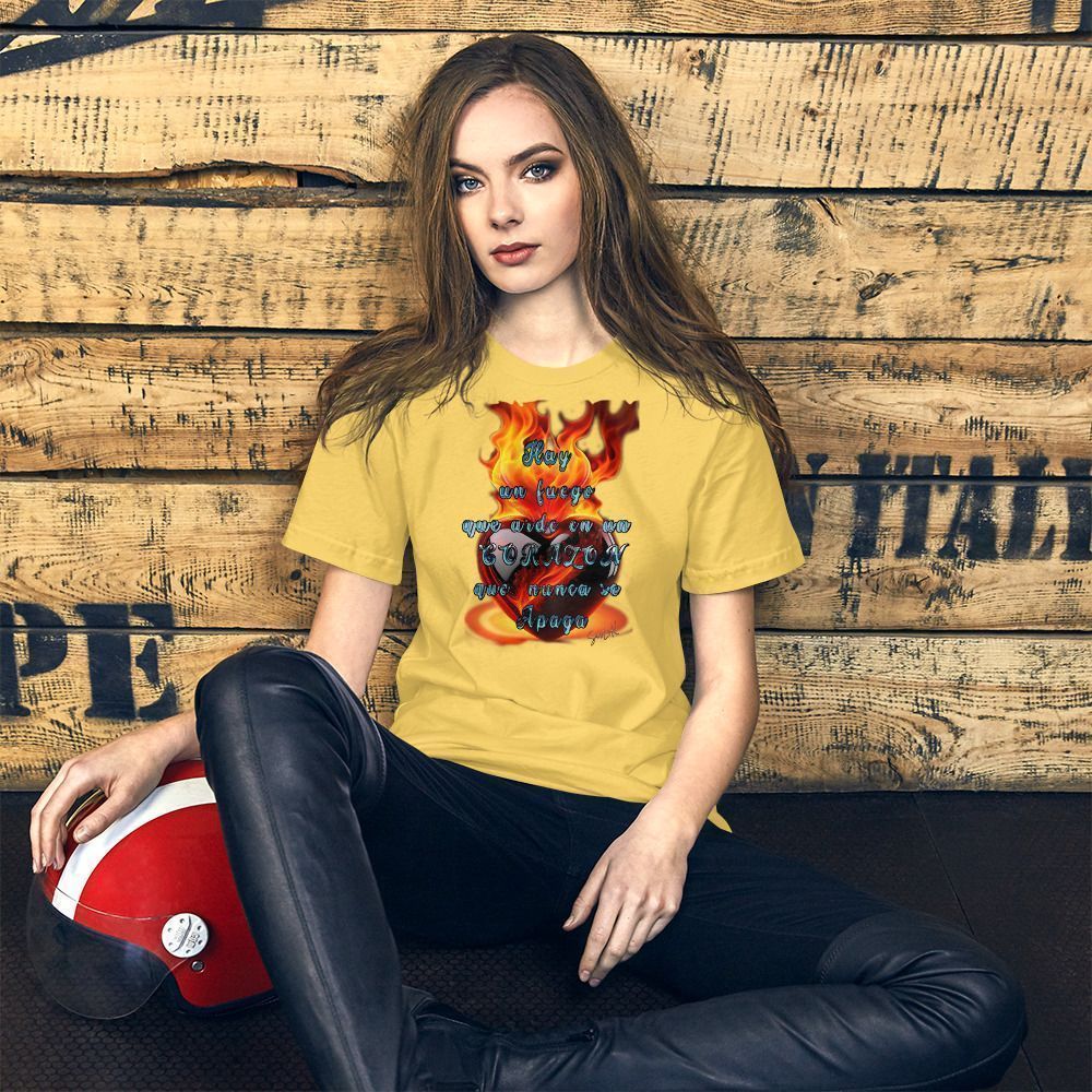 Camiseta unisex 100% algodón "CORAZÓN que nunca se apaga" - Imagen 16