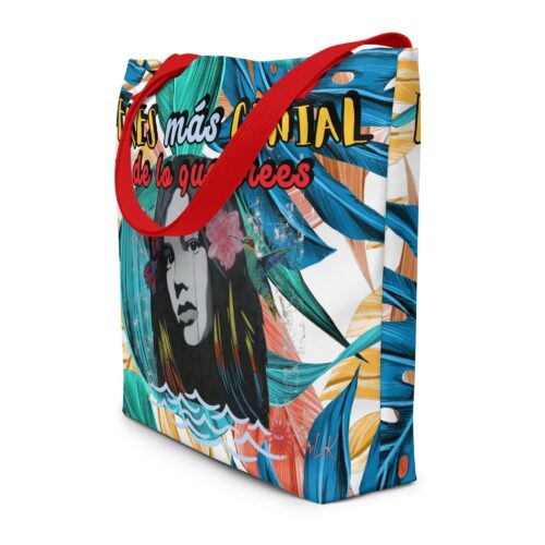 Bolsa de tela grande "Eres más genial de lo que crees"