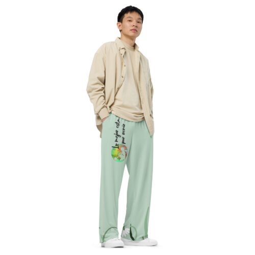 Pantalón ancho unisex verde claro