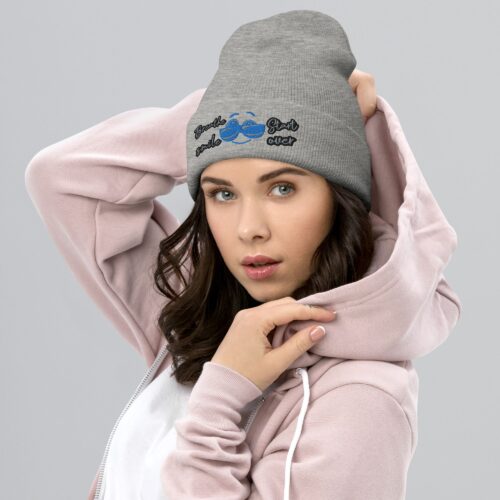 Gorro con borde vuelto "Breathe smile start over"