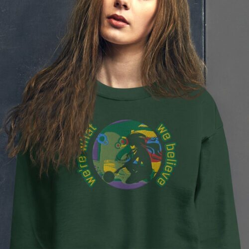 Sudadera bordada con capucha We're what we believe