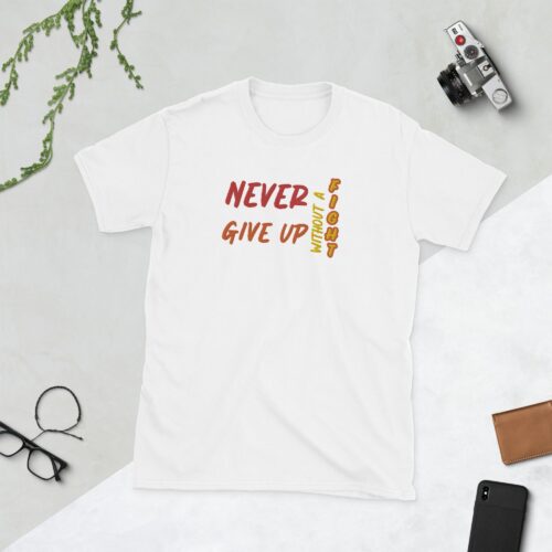 Camiseta bordada never give up