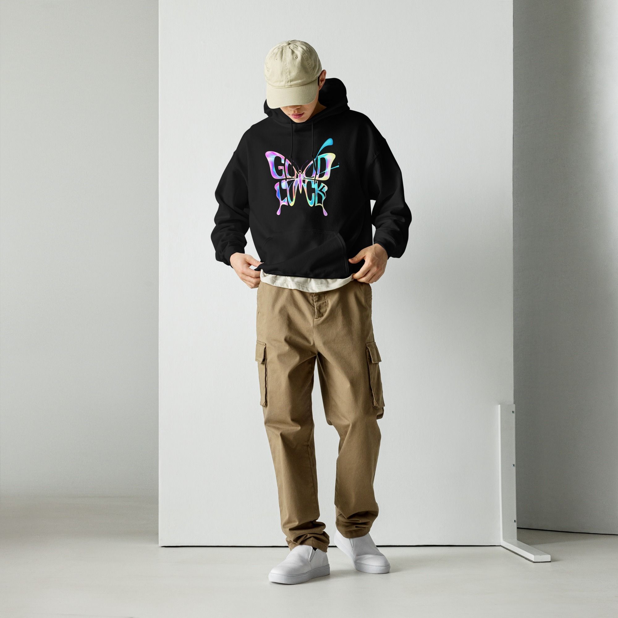 Sudadera mariposa holográfica Good Luck
